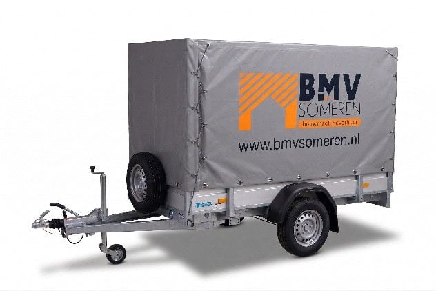 Enkelasser met huif 1.3 x 2.5 meter 500 kg laadvermogen