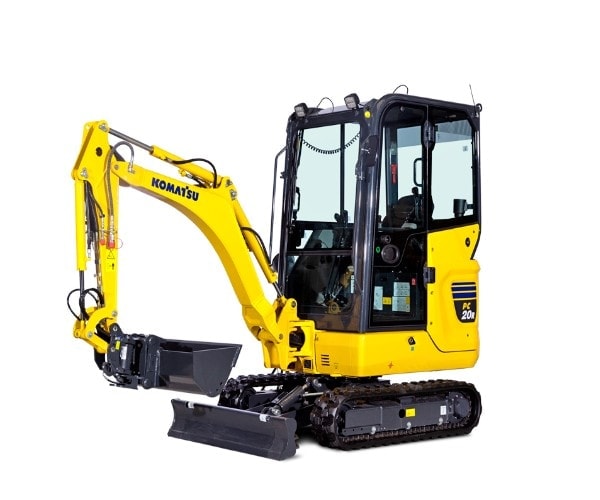 Minigraver Komatsu PC20R-5 1985 KG incl. 3 bakken – foto 1