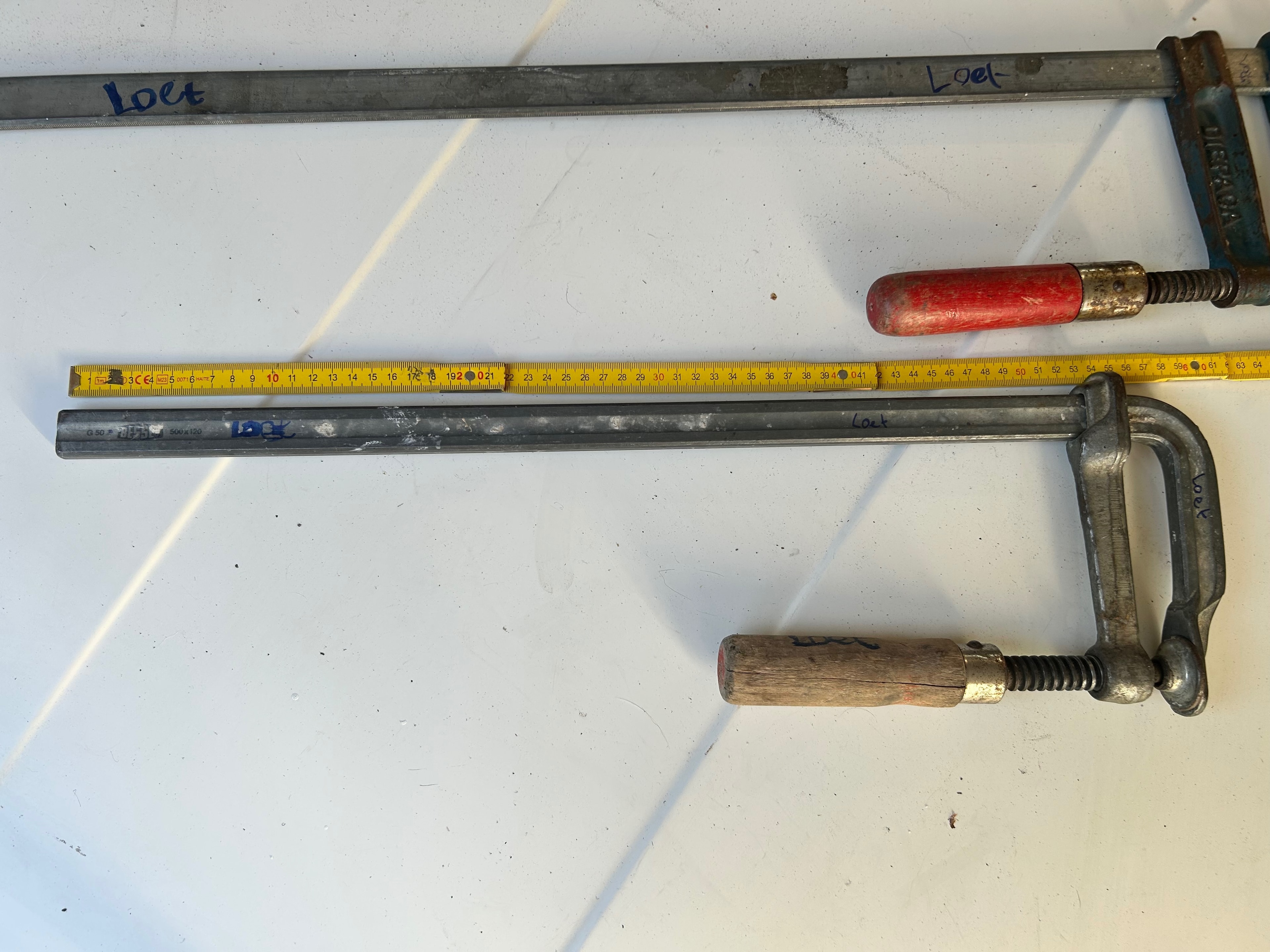 Set lijmtangen / lijmklemmen (2 stuks) met houten handvat – foto 2
