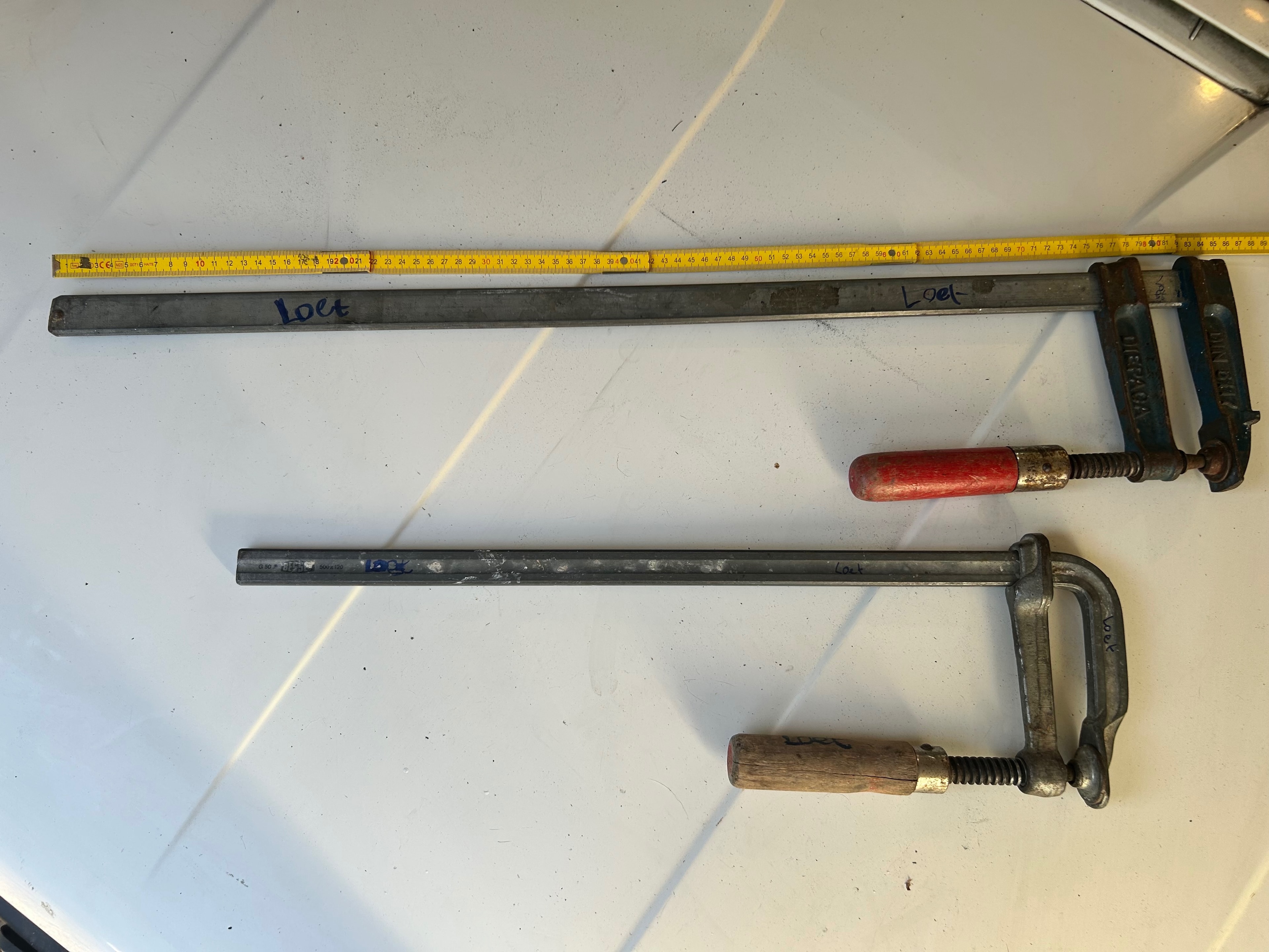 Set lijmtangen / lijmklemmen (2 stuks) met houten handvat – foto 3